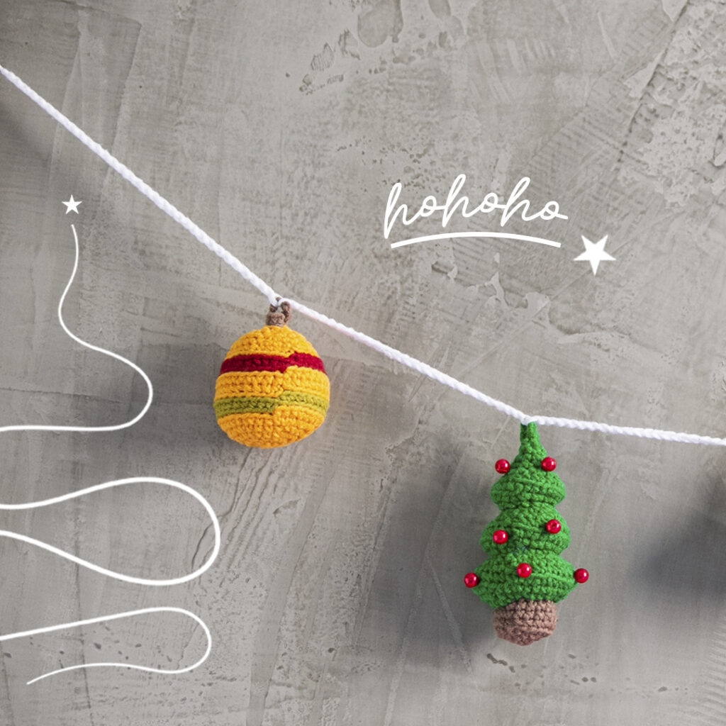Varal amigurumis de natal - 5 Enfeites natalinos com Balloon Amigo