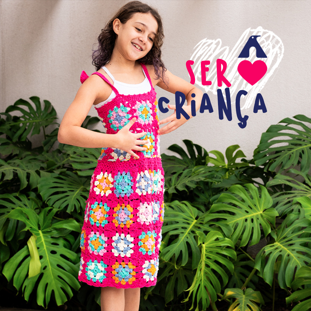 Vestido de infantil de croche