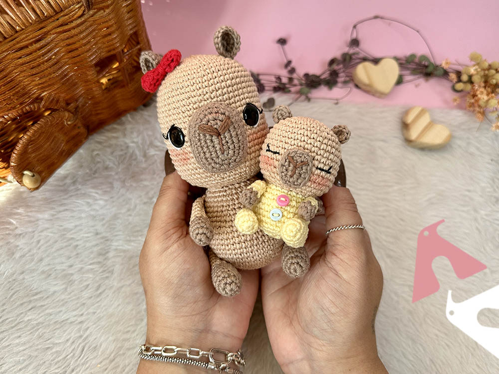 amigurumi mamae e bebê 