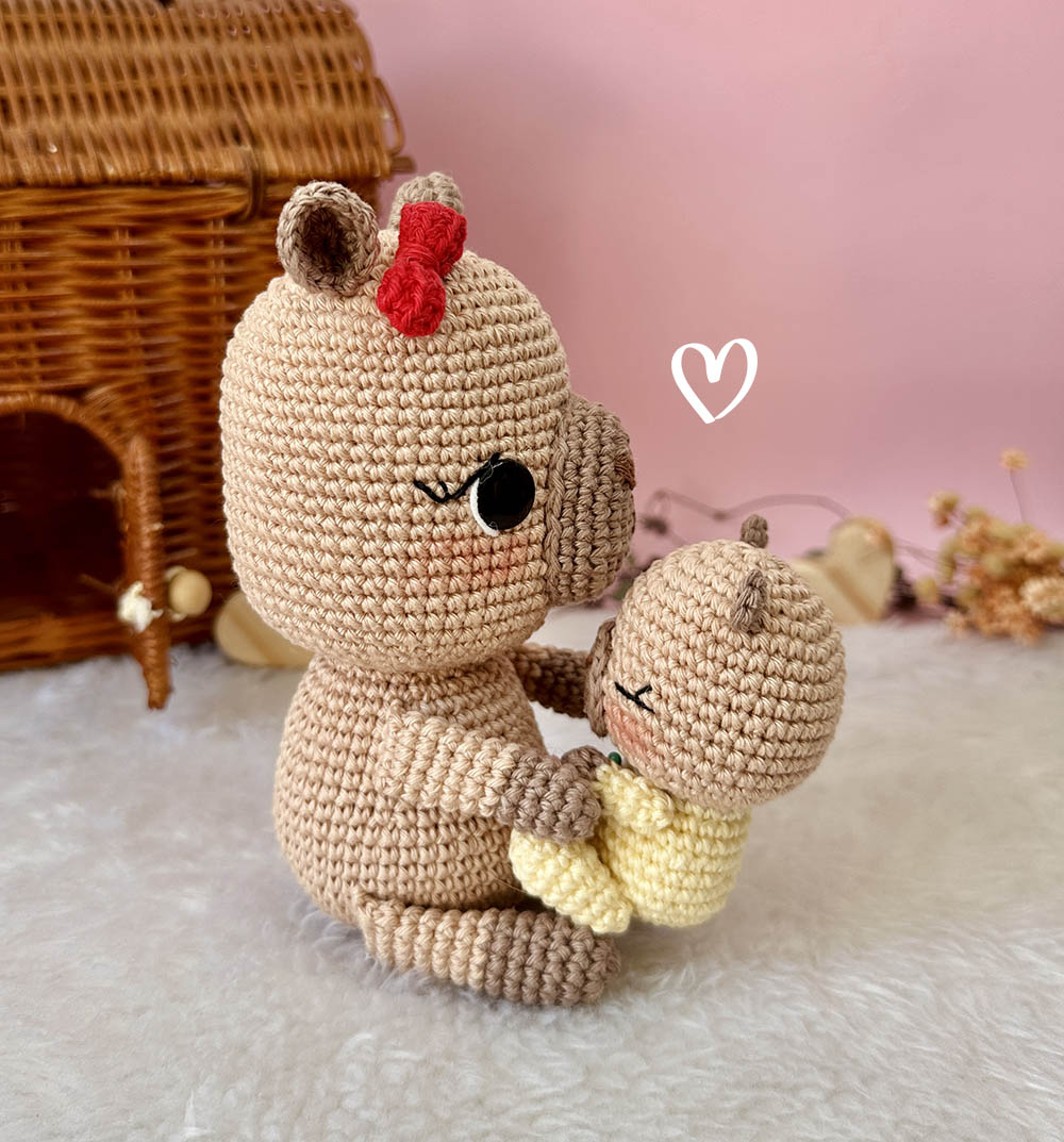 amigurumi mamae e bebê 