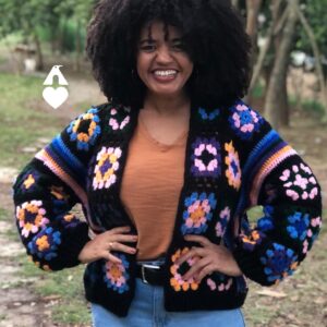 cardigan quadradinhos da vovo