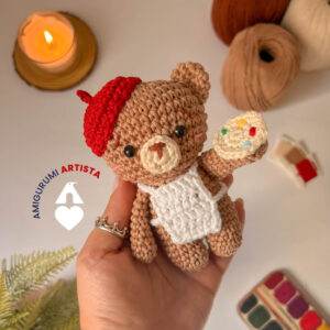 amigurumi ursinho artista