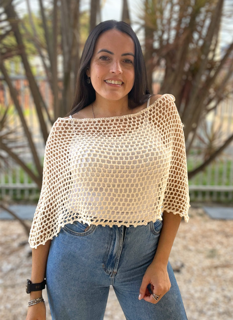 poncho crochê