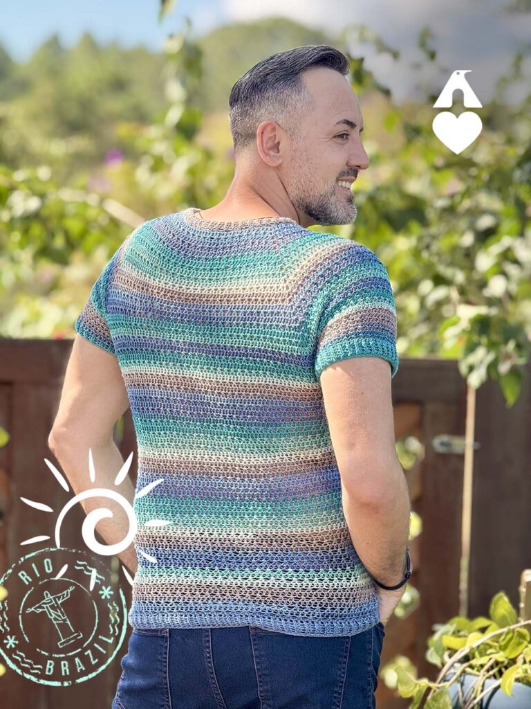 Camisa Horizonte em crochê com o fio RIO