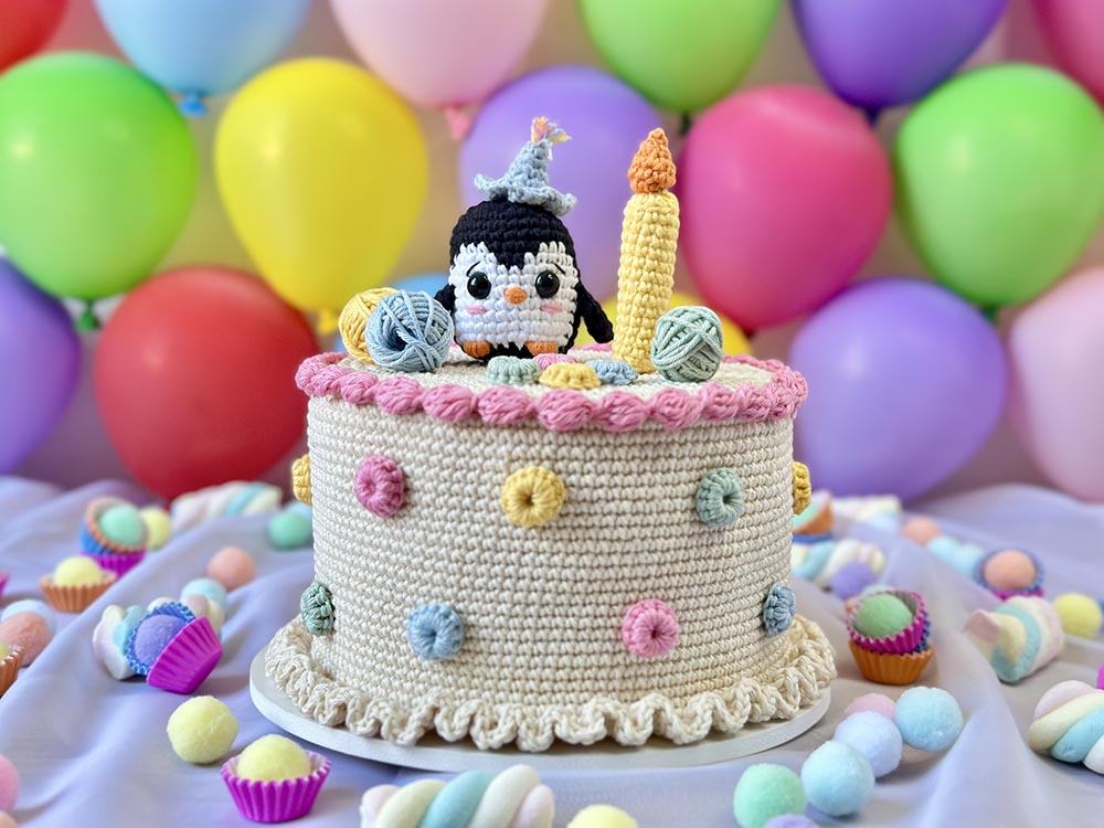 amigurumi bolo aniversario 