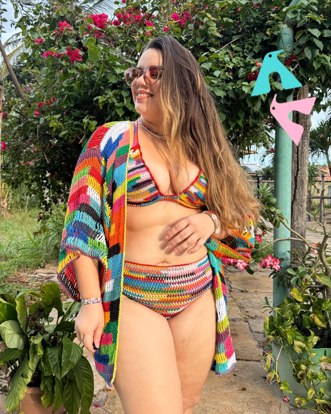 kimono biquini croche