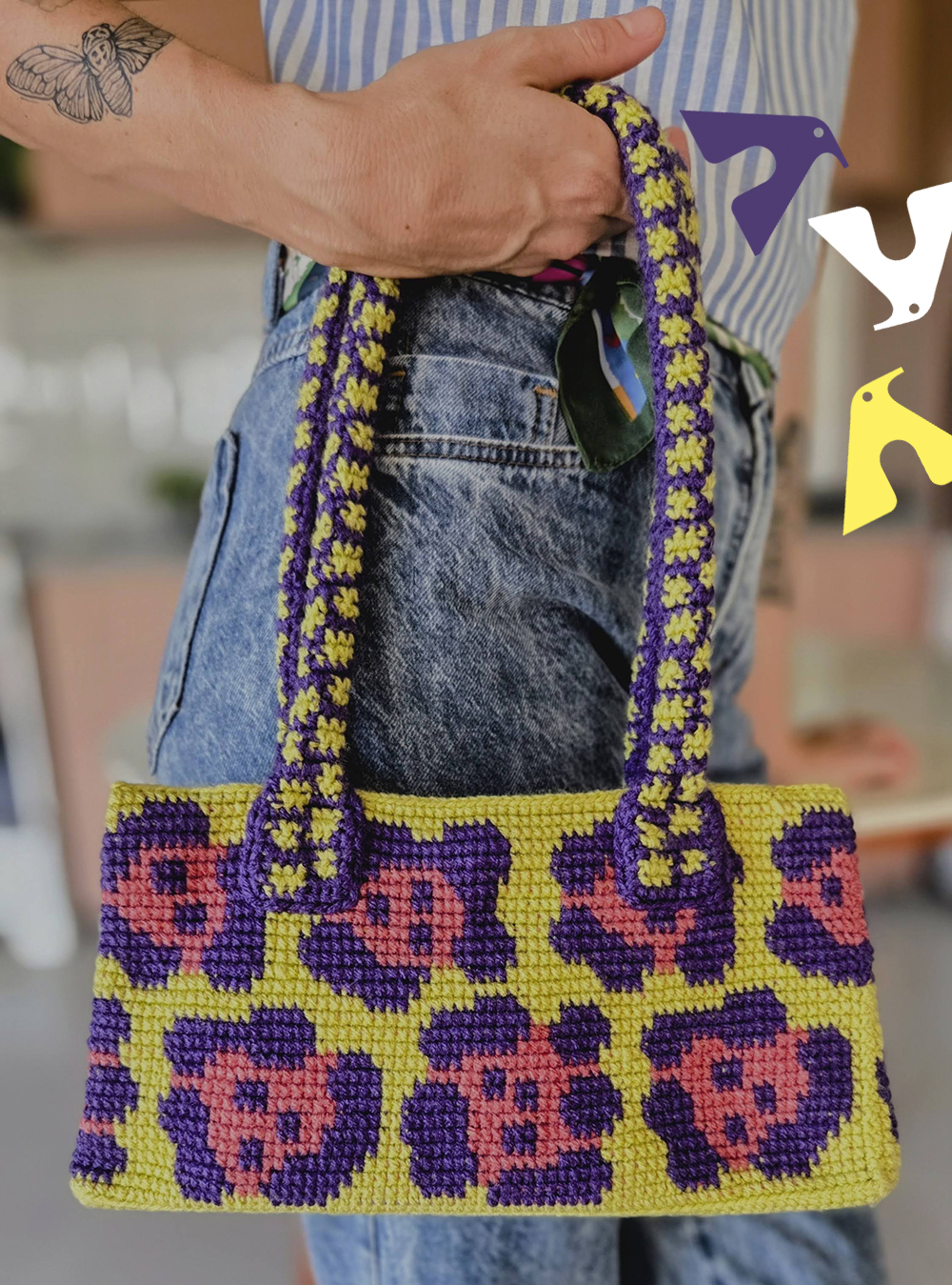 BOLSA ONÇA CROCHE
