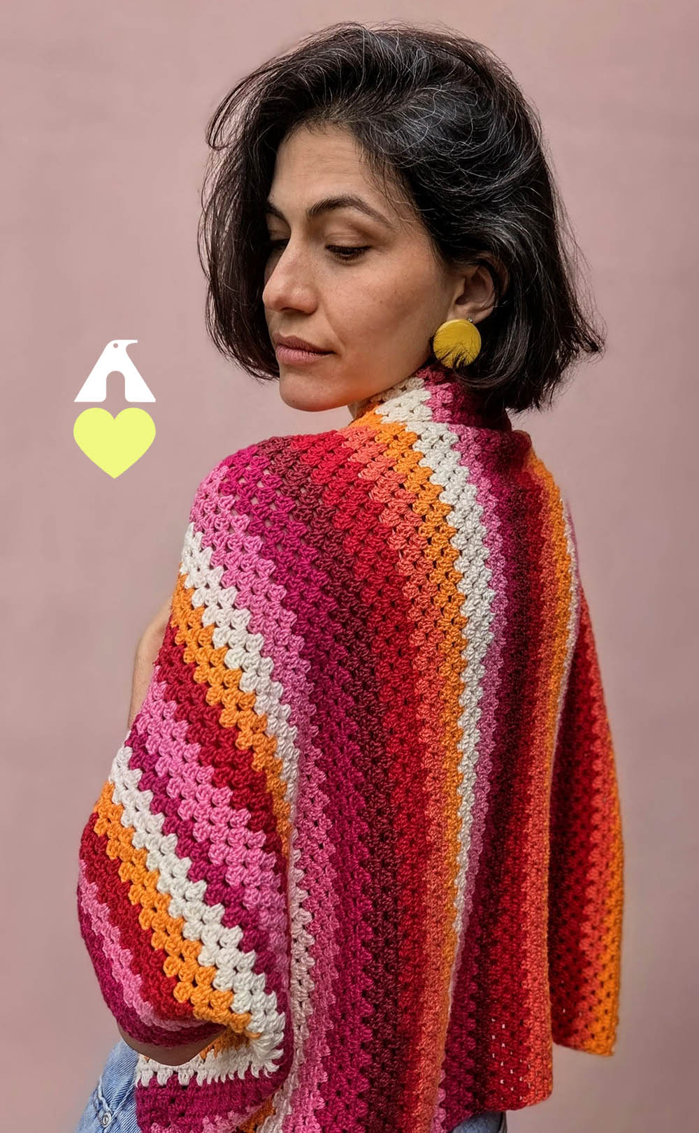 kimono croche colorido